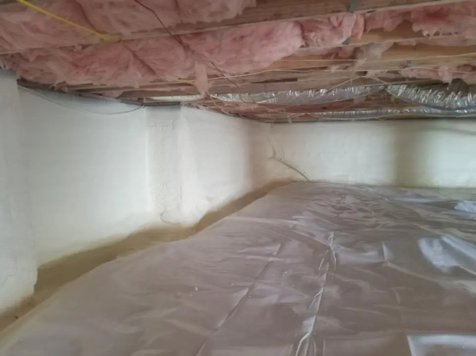 Crawl space encapsulation with closed-cell spray foam for Attic Insulation in Lockhart